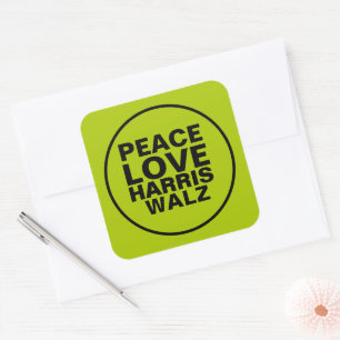 Sticker Carré AIVE PAIX HARRIS WALZ Neon Green