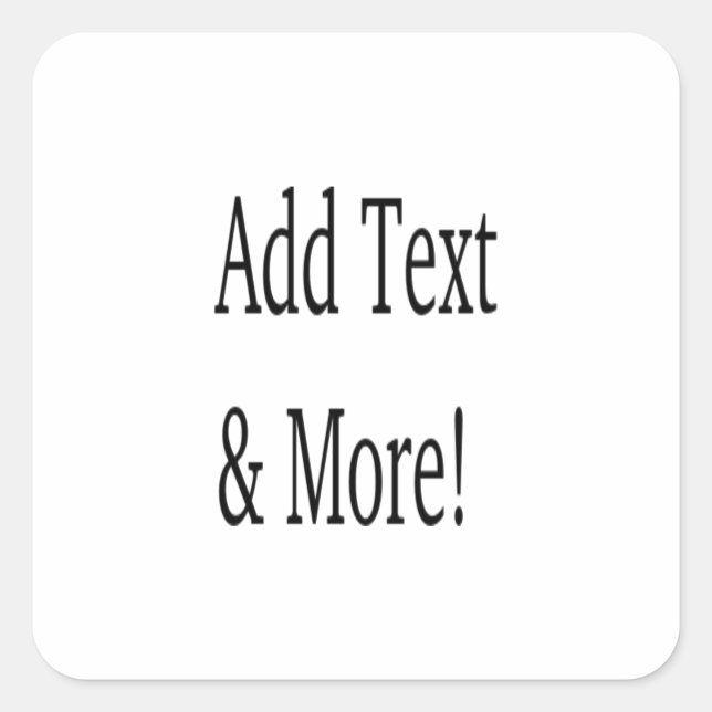 Sticker Carré Ajouter du texte et plus ! Customisez votre propre (Devant)