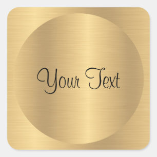 Sticker Carré Ajouter Texte Faux Gold Metallic Look Modèle Perso
