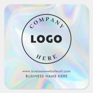 Sticker Carré Ajouter un logo d'entreprise holographique personn
