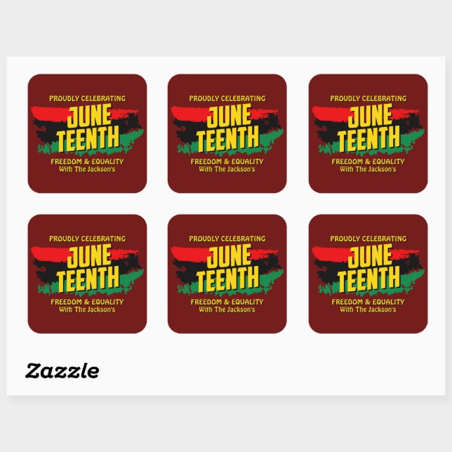 Sticker Carré Ajouter un nom Modifier le texte Célébrer la liber (Feuille)