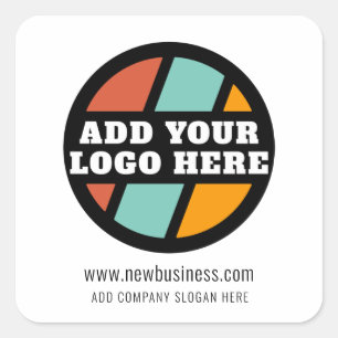 Sticker Carré Ajouter votre entreprise Logo Site Web Société Slo