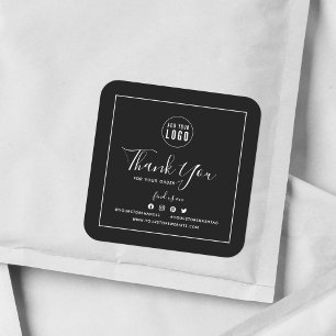 Sticker Carré Ajouter votre logo Social Media Merci Couleur pers