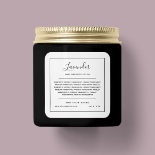 Sticker Carré Ajouter votre marque Liste d'ingrédients de bordur