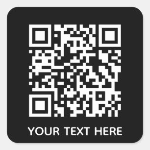 Sticker Carré Ajouter votre propre code QR Code texte Scan menu 