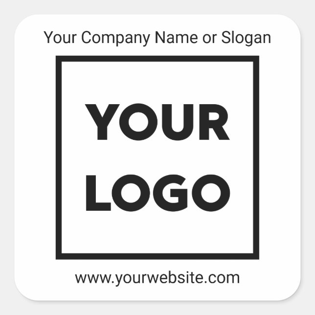 Sticker Carré Ajoutez le logo de votre entreprise, le site Web d (Devant)