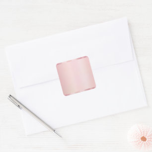Sticker Carré Ajoutez Votre Texte Élégant Modèle Rose Gold Vierg