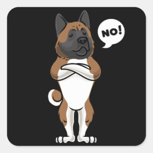 Sticker Carré Akita américain têtu