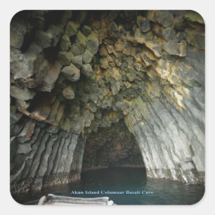 Sticker Carré Akun Island Columnar Basalt Cave
