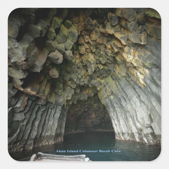 Sticker Carré Akun Island Columnar Basalt Cave (Devant)
