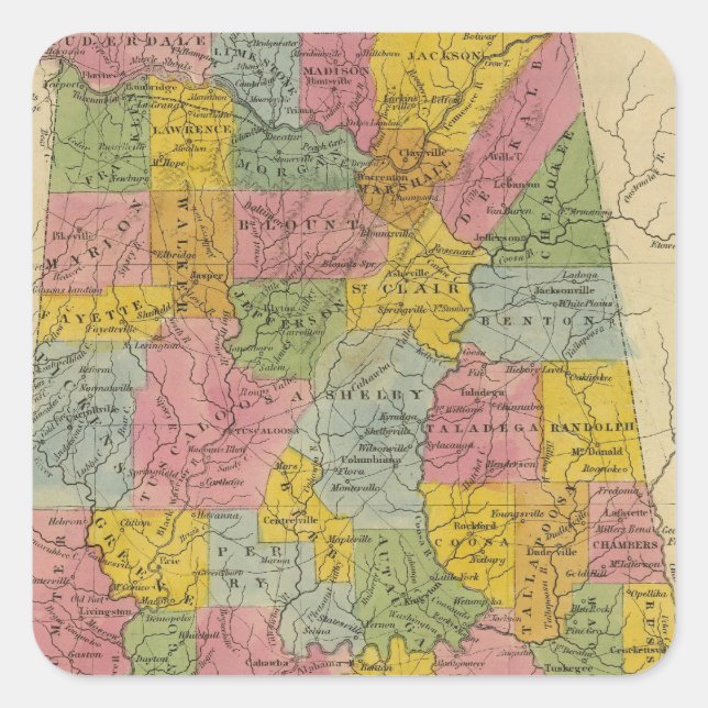 Sticker Carré Alabama (Devant)