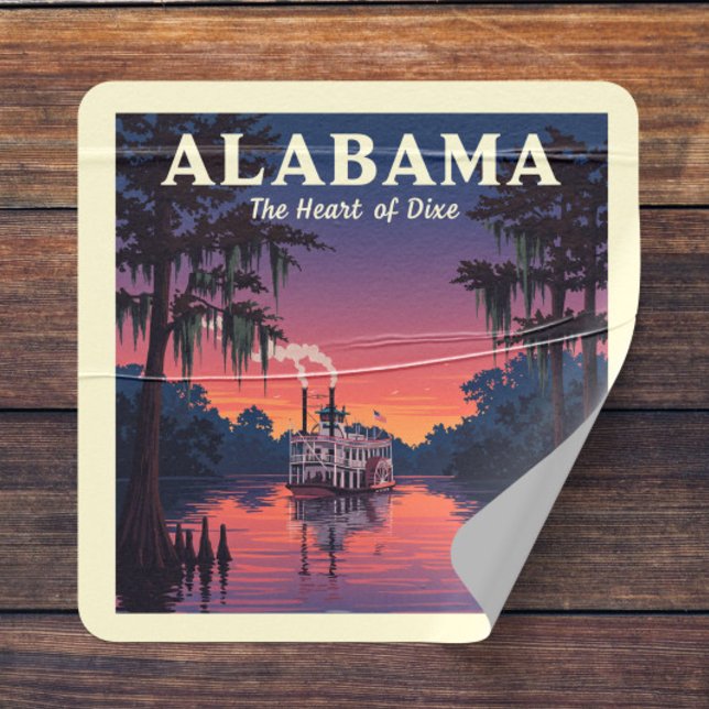 Sticker Carré Alabama vintage (Créateur téléchargé)