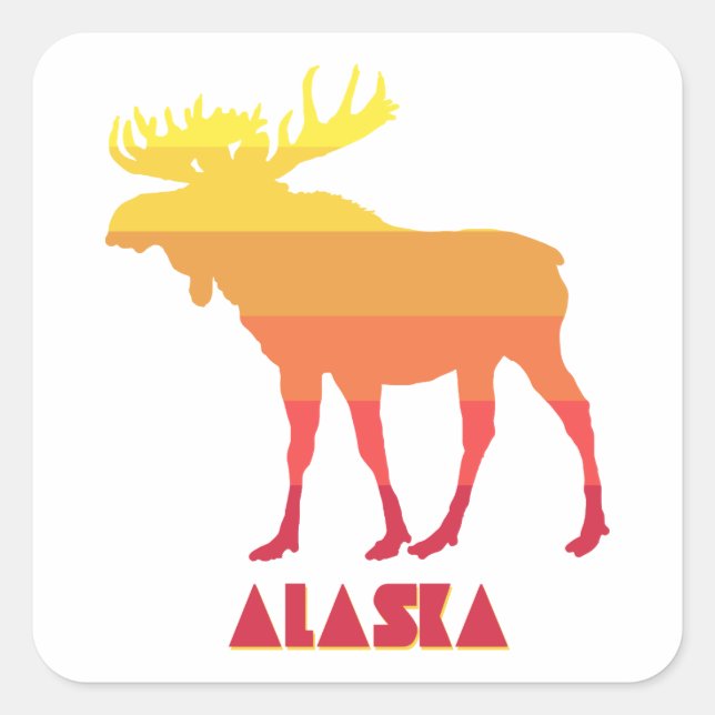 Sticker Carré Alaska Moose (Devant)