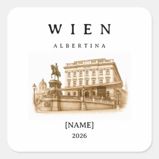 Sticker Carré Albertina personnalisé à Vienne | Nom & Année