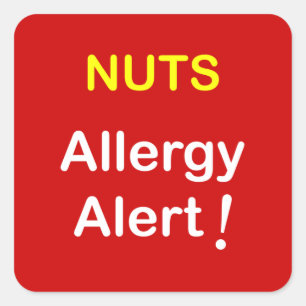 Sticker Carré Alerte allergique - NUTS.