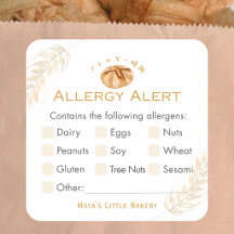 Alerte d'allergie alimentaire au pain au levain de