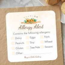 Alerte d'allergie au rouleau à pâtisserie Élegant