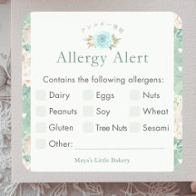 Alerte d'allergie botanique vert menthe