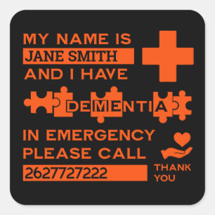 Sticker Carré Alerte sur la maladie d'Alzheimer