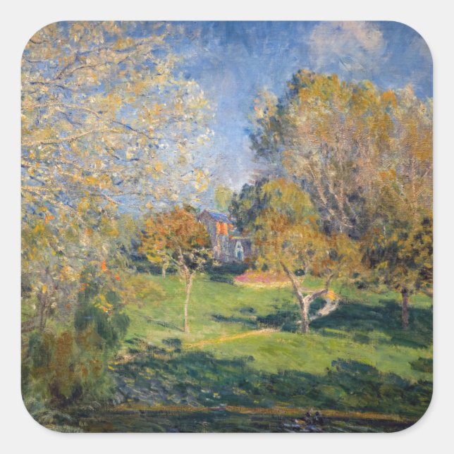 Sticker Carré Alfred Sisley - Le Jardin de Hoschede, Montgeron (Devant)