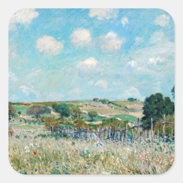 Sticker Carré Alfred Sisley - Le pré (Devant)