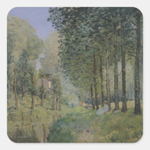 Sticker Carré Alfred Sisley   le repos par le courant