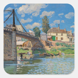 Sticker Carré Alfred Sisley - Pont de Villeneuve-la-Garenne