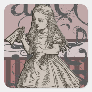 Sticker Carré Alice à Wonderland