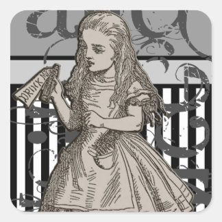 Sticker Carré Alice à Wonderland