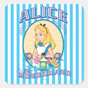 Sticker Carré Alice au pays des merveilles - Cadre