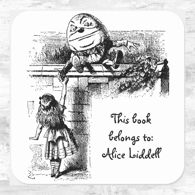 Sticker Carré Alice au pays des merveilles, Humpty Dumpty Boplat (Créateur téléchargé)