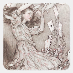 Sticker Carré Alice Au Pays Des Merveilles Lewis Carroll Rackham