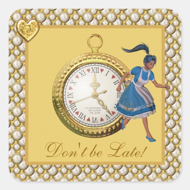 Sticker Carré Alice au pays des merveilles Ne soyez pas des auto (Devant)