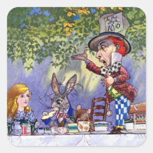 Sticker Carré Alice au Tea Party de The Mad Hatter