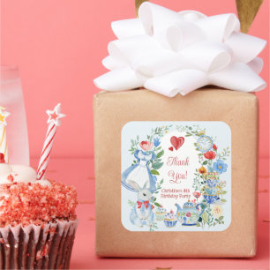 Sticker Carré Alice géologique au Merci du pays des merveilles