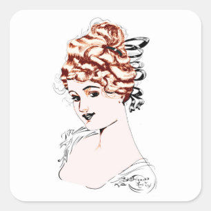 Sticker Carré Alice M. McPherrin par Russell L. Swigert 1917 art