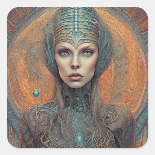 Sticker Carré Alien (Devant)