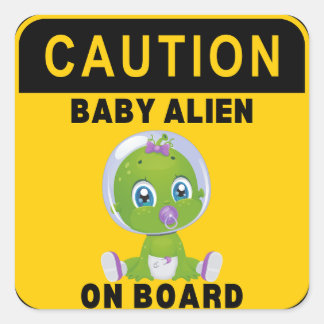 Sticker Carré Alien de bébé