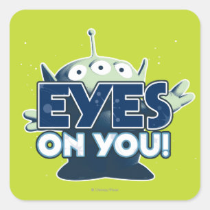 Sticker Carré Alien : Yeux sur toi !