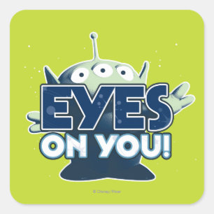 Sticker Carré Alien : Yeux sur toi !