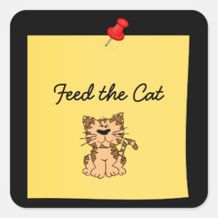 Sticker Carré Alimenter le chat