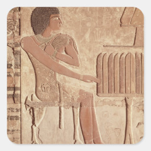 Sticker Carré Allégement représentant le défunt assis