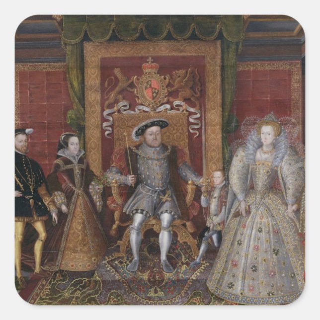 Sticker Carré Allégorie de la succession Tudor : La famille de (Devant)