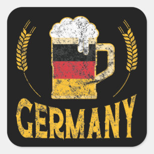 Sticker Carré Allemagne Fierté drapeau allemand Lover de bière O