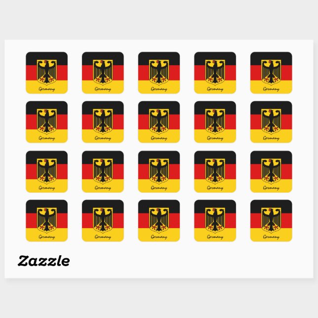 Sticker Carré Allemagne patriotique et drapeau allemand, vacance (Feuille)