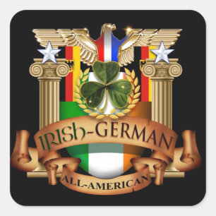 Sticker Carré Allemand irlandais All-American