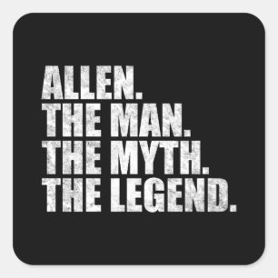 Sticker Carré Allen nom, Allen l'homme le mythe la légende