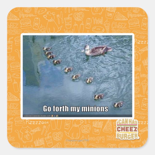 Sticker Carré Allez, mes minions (Devant)