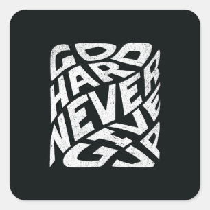 Sticker Carré Allez-y, n'abandonnez jamais