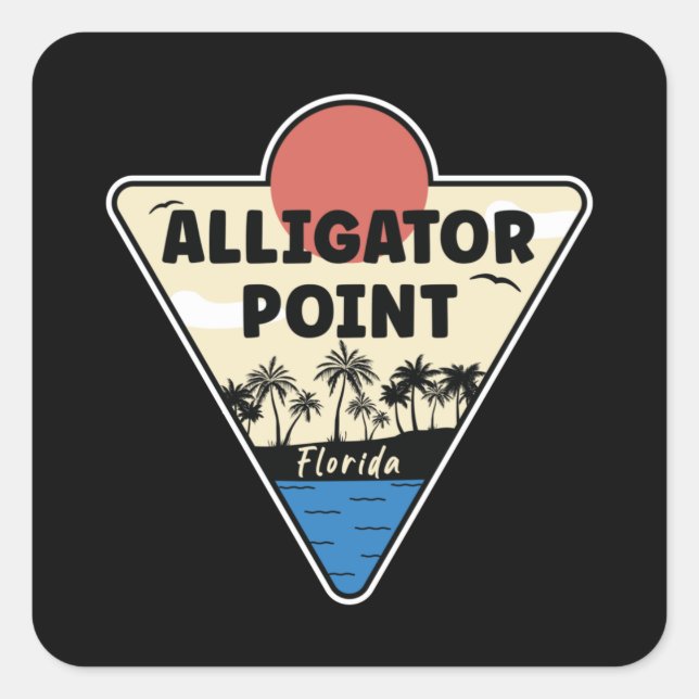 Sticker Carré Alligator Point Floride (Devant)